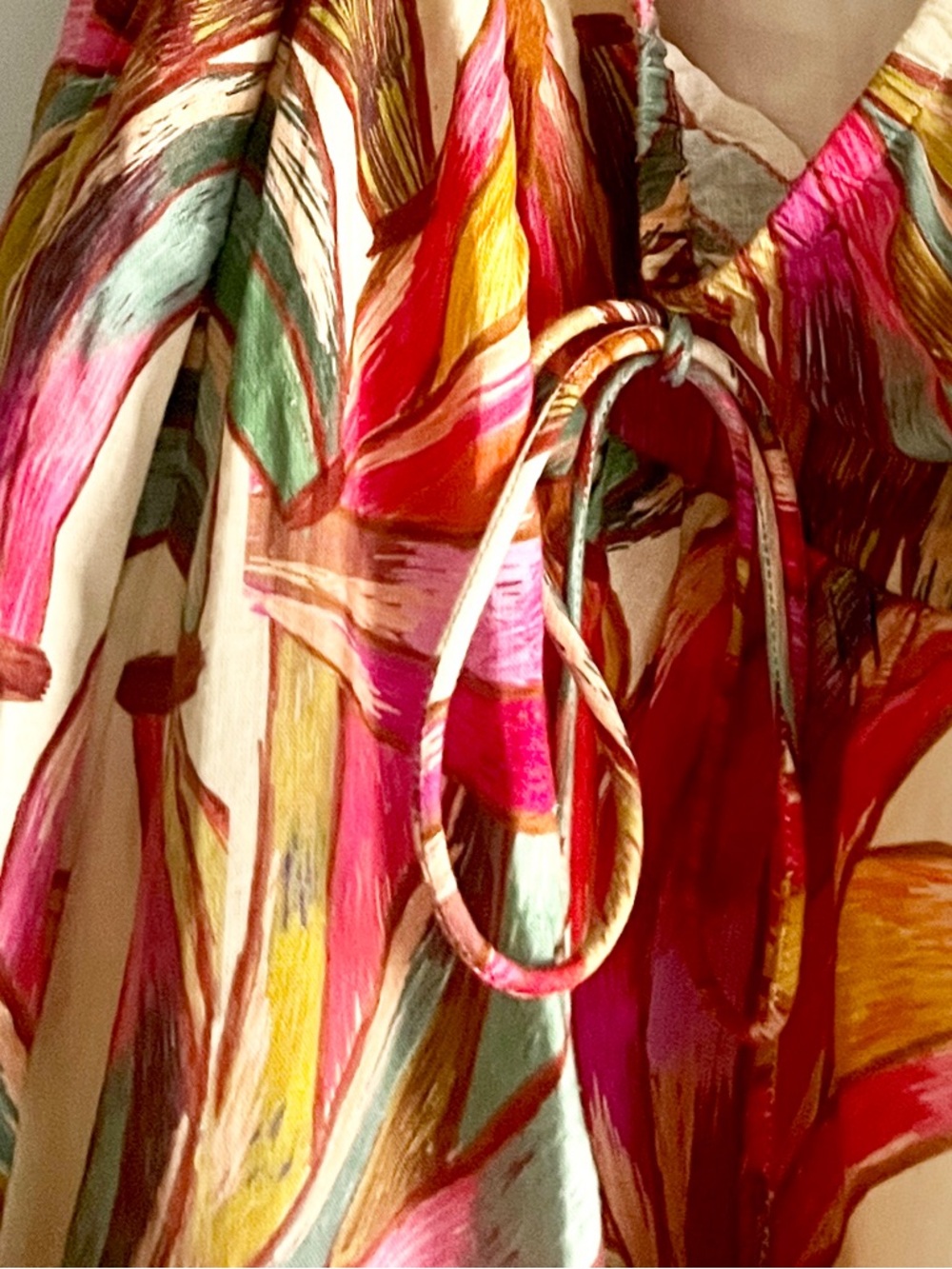 FARM Rio x Anthropologie Plunge-Neck Tropical Print Maxi Dress Size Medium NWT - Picture 8 of 13